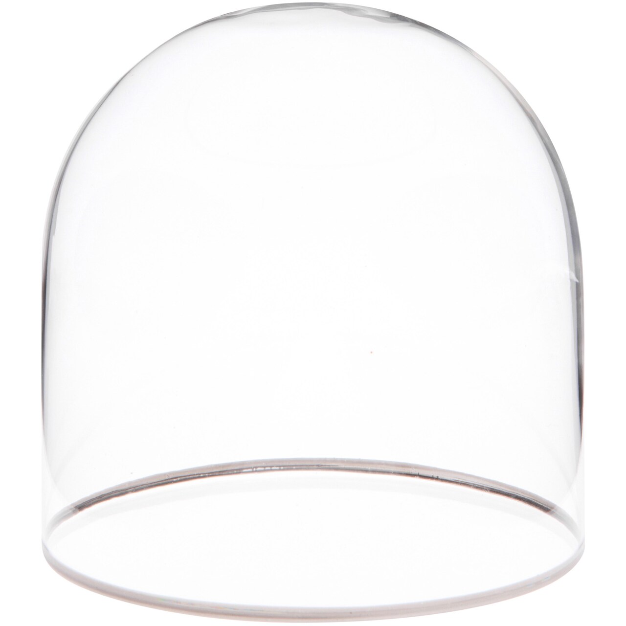 Plymor 4" x 4" Glass Display Dome Cloche with Silver Rim (no Base)